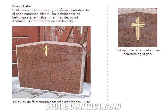 Gravestone, Groetvik Red Granite