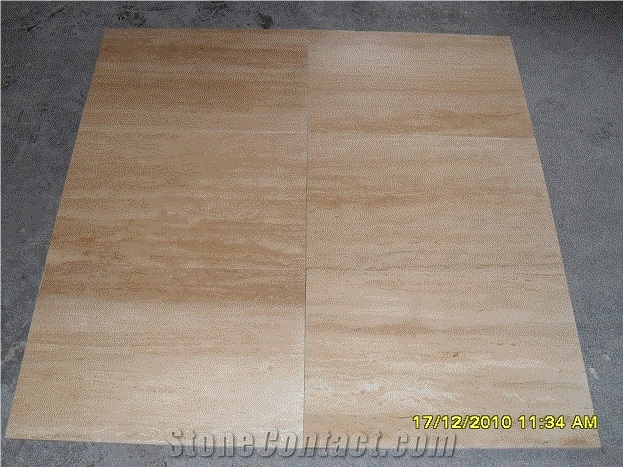 Classic Beige Travertine Veincut, Unfilled/Honed Tiles