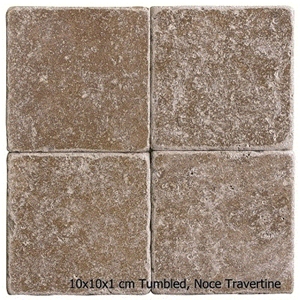 Small Tumbled Tiles, Denizli Beige and Noce Travertine