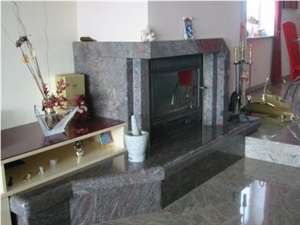 Juparana Colombo Granite Fireplace Juparana Colombo Granite Fireplace