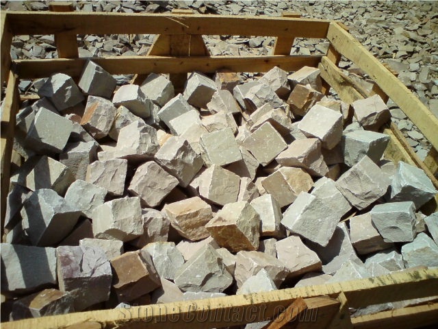 Cobbles, Kandla, Automn Brown Grey Sandstone