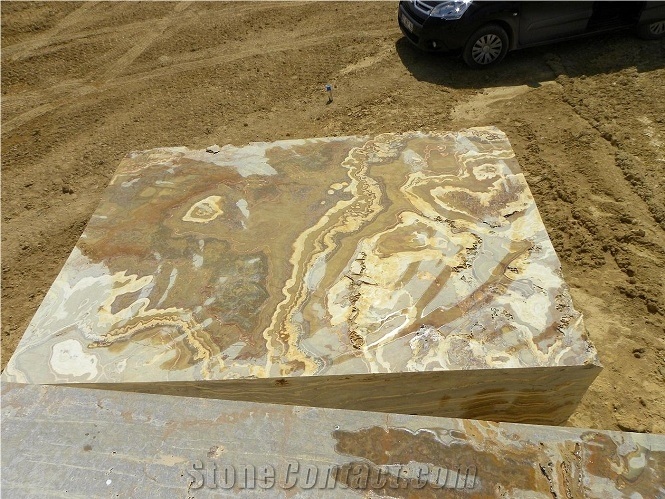 Tiger Onyx Block, Turkey Golden-Yellow Onyx