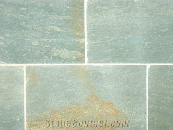 Lime Green, India Green Slate Slabs & Tiles