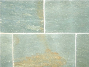 Lime Green, India Green Slate Slabs & Tiles