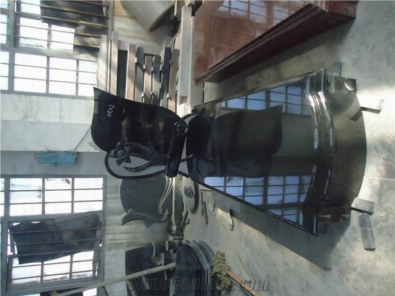 India Black Granite Monuments, Tombstones, Nero Assoluto India Black Granite Tombstones
