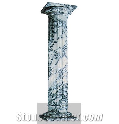 Arabescato White Marble Column