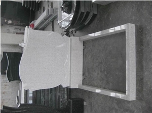 Pearl White Granite Tombstone Monument