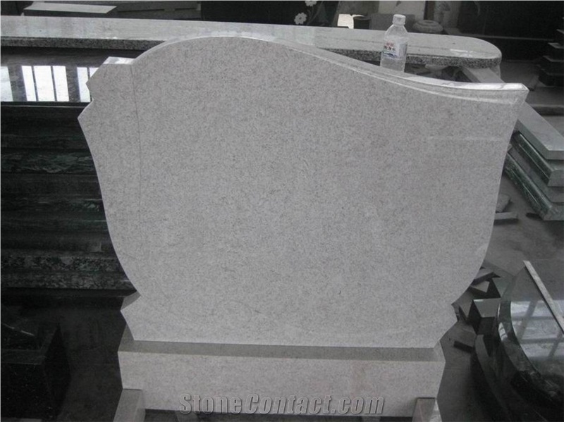 Pearl White Granite Tombstone Monument