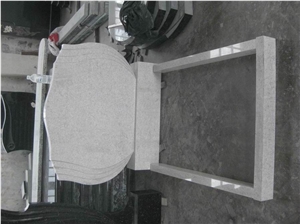 Pearl White Granite Tombstone Monument