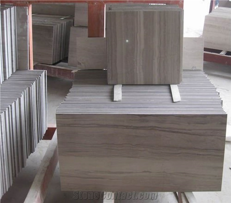 Athens Grey Wood Vein Marble Slabs & Tiles, China Grey Marble