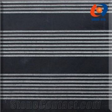Black Mongolia Tile with Groove+polish Finish