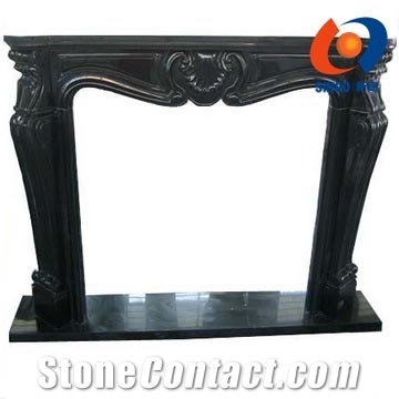 Mongolia Black Basalt Fireplace