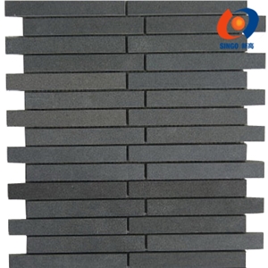 Mongolia Black Basalt Mosaic Tiles for Wall Decoration
