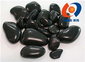 Mongolia Black Basalt Polished Pebble Stone