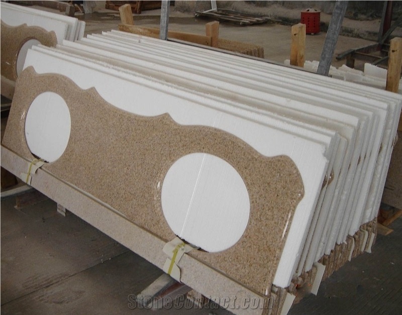 G682 Vanity Top, G682 Yellow Granite Vanity Top