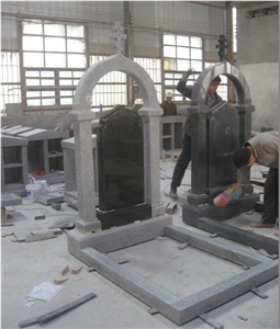 G603 & Shanxi Black Granite Tombstone,Russian Style Monument G603 & Shanxi Black Granite Tombstone,Russian Style Monument