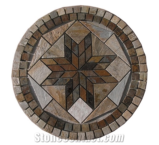 Brown Slate Mosaic Medallion