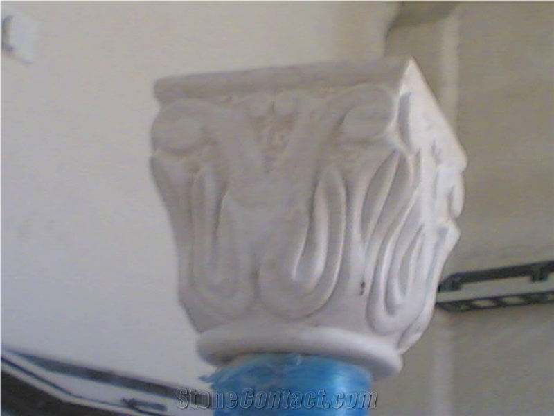 Hebron Beige Column Base, Hebron Bone Beige Limestone