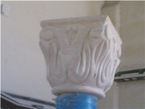 Hebron Beige Column Base, Hebron Bone Beige Limestone