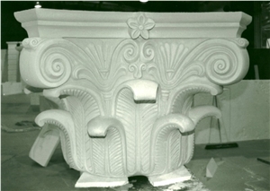 Hebron Beige Column Base, Hebron Bone Beige Limestone