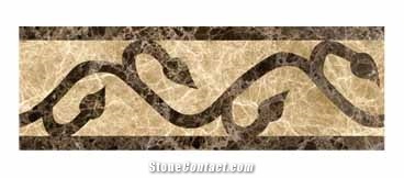 Water Jet Border WJ-001, China Emperador Brown Marble Border