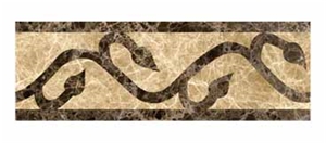 Water Jet Border WJ-001, China Emperador Brown Marble Border