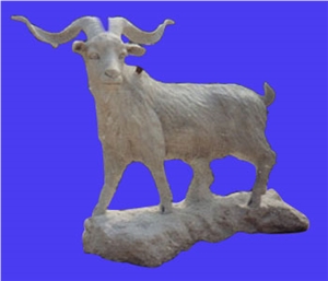 Animal Sheep Stone Statue, Grey Granite Statue