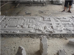 Carved Stone Relief, Grey Granite Relief