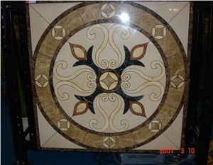 Brown Marble Waterjet Medallion