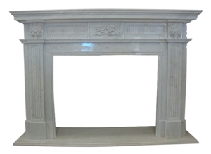 White Marble Fireplace Mantel