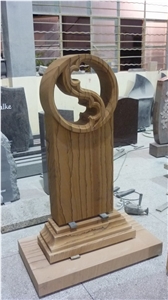 DL Coffee Stone Monument, Yellow Granite Monument