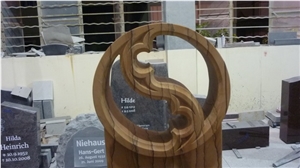 DL Coffee Stone Monument, Yellow Granite Monument