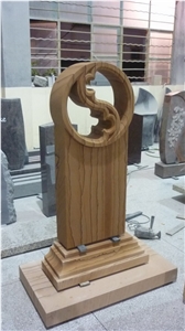 DL Coffee Stone Monument, Yellow Granite Monument