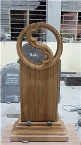 DL Coffee Stone Monument, Yellow Granite Monument