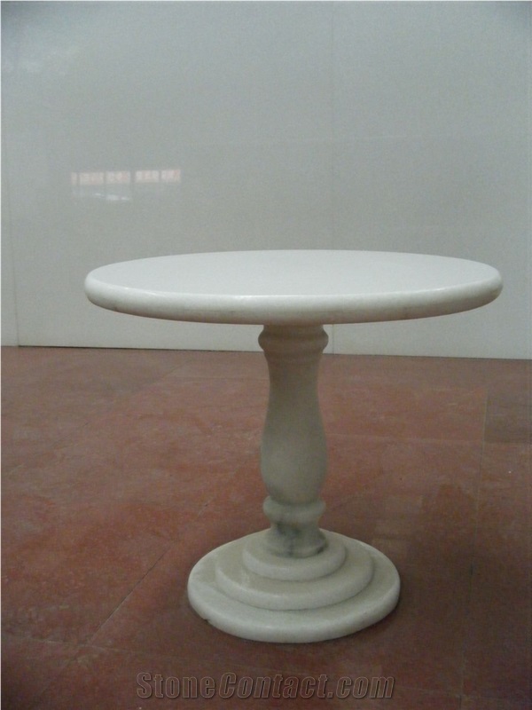 Crystal White Marble Tea Table