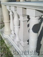 Trani Bronzetto Limestone Balustrade Railings, Bronzetto Di Trani Beige Limestone
