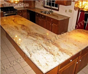 Millennium Cream Granite Countertops, Yellow Granite