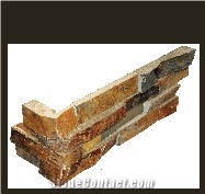 California Gold Ledger Corner Panel Veneer, Yellow Slate