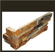 California Gold Ledger Corner Panel Veneer, Yellow Slate