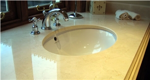 Marble Vanity Top, Crema Marfil Classico Beige Marble
