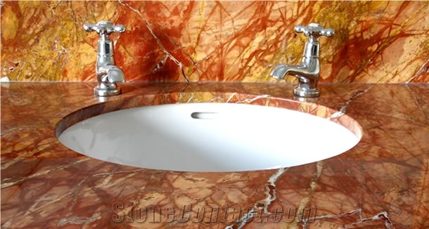 Rainforest Gold Vanity Top, Bidaser Gold Yellow Marble