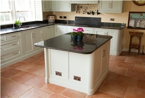 Virginia Mist Kitchen Island and Countertop, Black Granite Virginia Mist Kitchen Island and Countertop, Black Granite