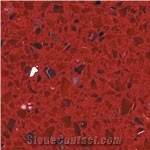 Quartz Stone Silver Red