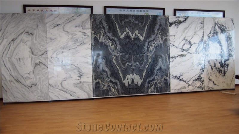Australia Grey Wave Slab and Tile, China Black Marble