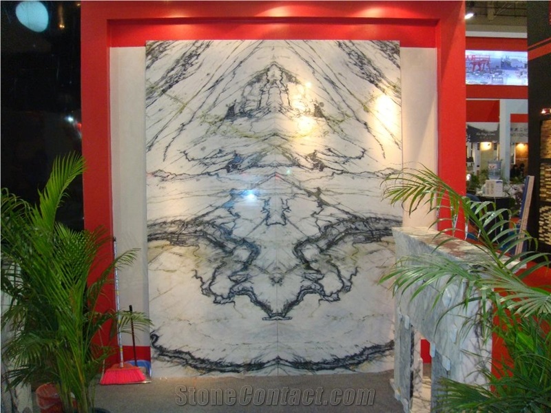Clivia Slab and Tile, China White Marble