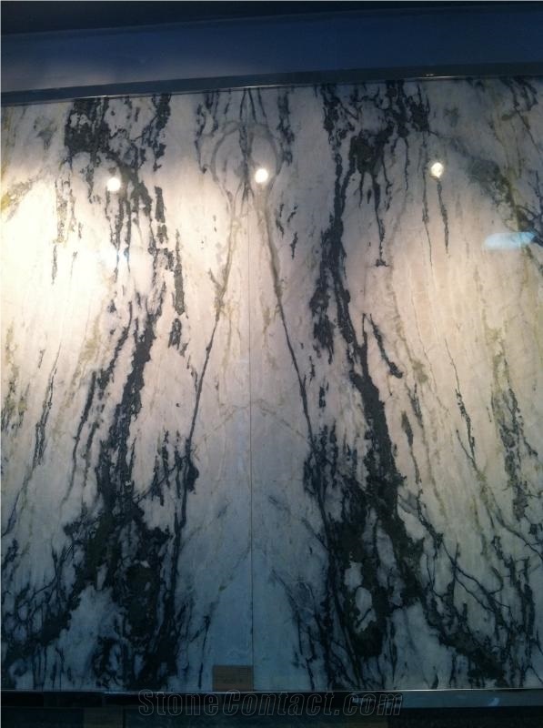 Clivia Slab and Tile, China White Marble