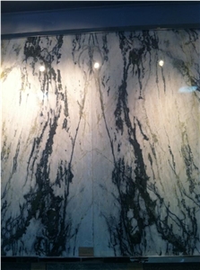 Clivia Slab and Tile, China White Marble