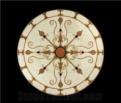 Marble Inlay Waterjet Medallions