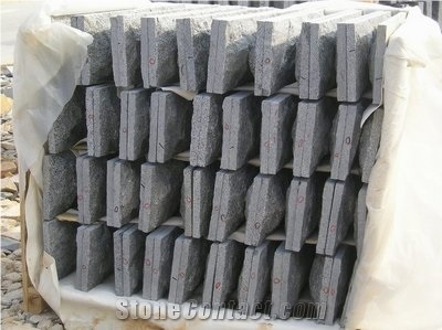 G654 Granite Mushroom Stone Wall Cladding, Rock Pitched Face, Dark Grey Granite Mushroom Stone