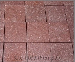 G666 Red Porphyry Cobblestone, Porphyry Red Granite Cobblestone